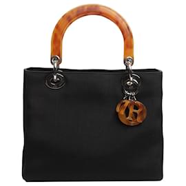 Schwarze vintage Lady Dior Tasche aus Nylon 1998