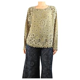 Maglione Mela bandana bico color khaki mélange - taglia UK 10 - Autre Marque