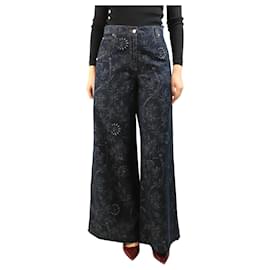 Etro Vaqueros de pierna ancha con estampado floral azul oscuro - talla UK 8