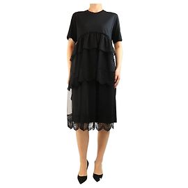 Simone Rocha Midi-Kleid aus schwarzer Spitze - Größe L