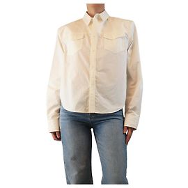 Autre Marque Camisa utilitaria de algodón blanco - talla M