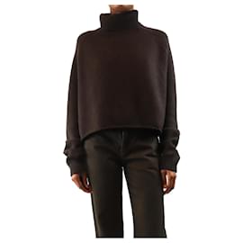 Dark chocolate high-neck sweater - size XS - Autre Marque