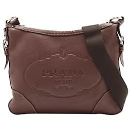 Prada Borsa a tracolla in pelle Vitello Daino marrone