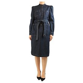 Weekend Max Mara Vestido camisero de denim en lavado oscuro - talla UK 10