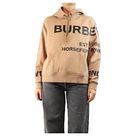 Burberry Sudadera con capucha beige con estampado Horseferry - talla M