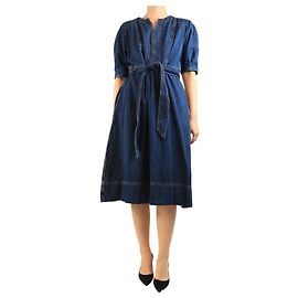 Autre Marque Midikleid aus blauem Denim - Größe UK 12