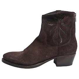 Autre Marque Botines western chocolate negro - talla EU 37.5