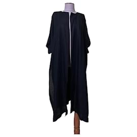 Aigner Jaqueta Kimono Capa de Linho Preto