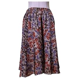 Falda midi de seda con estampado floral Saga Harbor - Autre Marque