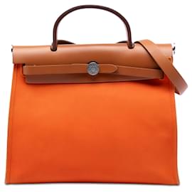 Hermès Orange Toile Herbag Zip 31