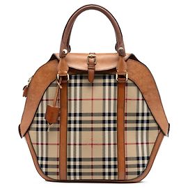 Borsa bowling Orchard in tela rivestita Burberry Beige Medium Haymarket Check