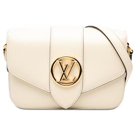 Louis Vuitton Borsa LV Pont 9 Soft MM in pelle di vitello bianca