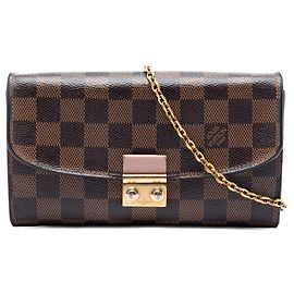 Louis Vuitton Portafoglio con Catena Croisette Damier Ebene marrone