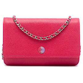 Chanel Pink Caviar Bicolor CC Wallet On Chain mit Kette