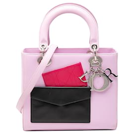Lady Dior in pelle di vitello rosa, misura Medium