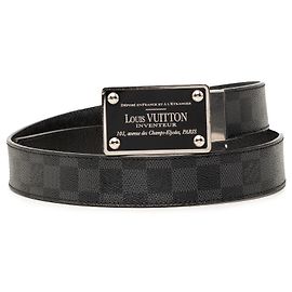 Cintura reversibile Louis Vuitton Inventeur in Damier Graphite nero