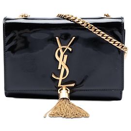 Borsa a tracolla Kate Tassel Small Black Patent Monogram Saint Laurent