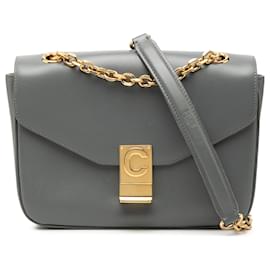 Celine Borsa a tracolla C Crossbody in pelle di vitello grigia taglia Medium - Céline