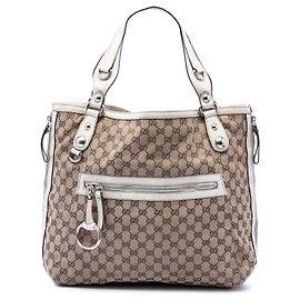 Bolso Tote Gucci Beige GG Canvas Icon Bit Zip