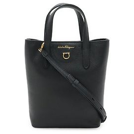 Borsa a mano in pelle nera Salvatore Ferragamo