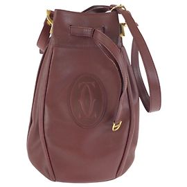 Borsa a tracolla in pelle bordeaux Cartier Must Line