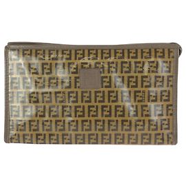 Clutch FENDI in pelle marrone Zucchino