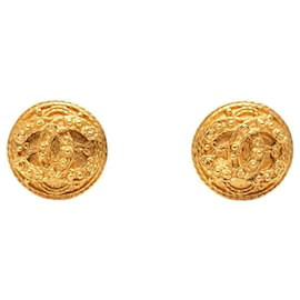 Orecchini a clip rotondi Chanel Coco Mark in Oro