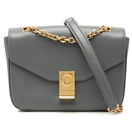 Céline Borsa a tracolla Celine C Medium in pelle grigia