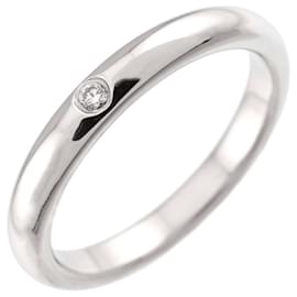 Tiffany & Co. Platinum 950 Stacking Band Ring mit Diamant