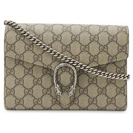 Borsa a tracolla con catena portafoglio Gucci Dionysus GG Supreme