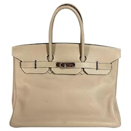 Borsa Tote in pelle Togo beige Hermès