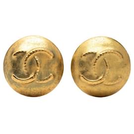 Boucles d'oreilles rondes à clip Chanel Coco Mark Vintage