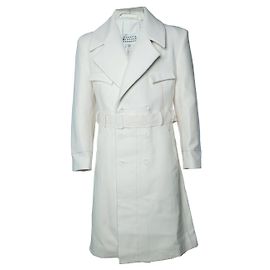Maison Martin Margiela, cappotto in lana Melton off white