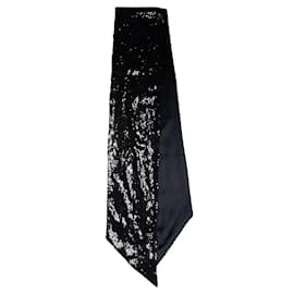 Dsquared2, sciarpa smoking nera con paillettes