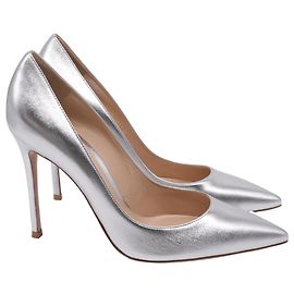 Gianvito Rossi Gianvito Pointed Pumps aus silbernem Leder