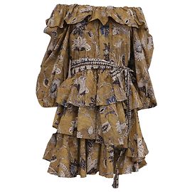 Vestido mini con volantes Giselle de Ulla Johnson en algodón multicolor