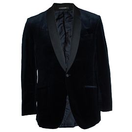 Autre Marque Giacca da smoking in velluto nero Richard James