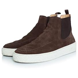 Autre Marque Posa, High suede Chelsea boots in brown