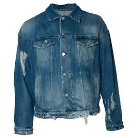 Autre Marque Giacca Rocky A tm, senza pelliccia, blu vintage, Rolling Stones