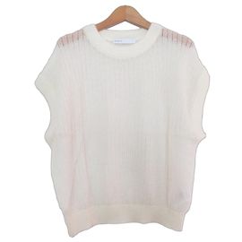 Autre Marque Chaleco de punto calado en mezcla de mohair kid NOBLE