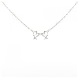 Tiffany & Co Collana Tiffany Double Loving Heart 925 Silver Diamond