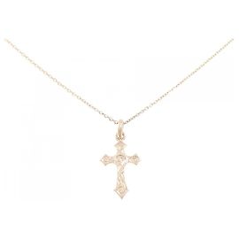 Autre Marque Collana con Croce in Oro Rosa 14K