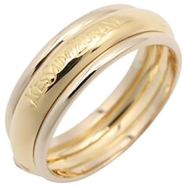 Anello a fascia in oro giallo 18K con diamante Yves Saint Laurent