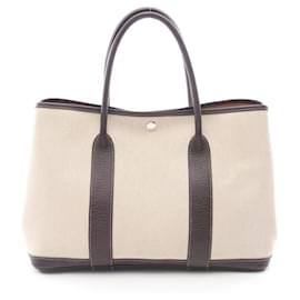 Hermès Bolsa Tote Hermes Garden Party PM Ecru Ebene