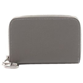 Hermès Monedero de cuero Evercalf gris Hermes