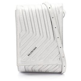 Borsa a tracolla in pelle argento Balenciaga
