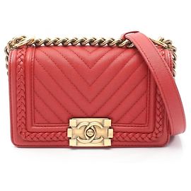 Borsa a tracolla Chanel Boy Small Chevron V-stitch