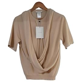 Lemaire Drapiertes Baumwoll-Top - Beige