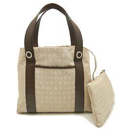 Bulgari Bvlgari Logomania Canvas und Leder Tote Bag