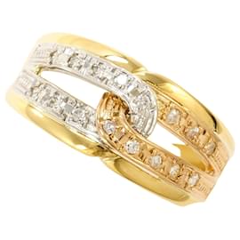 Platin- und Goldring mit Diamant - Autre Marque
